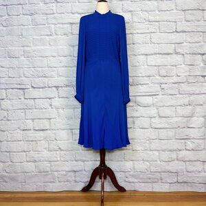 Ghost London Royal Blue Crepe Midi Dress